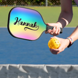Fett Pinselskriptname endet mit H Holographic Pickleball Schläger