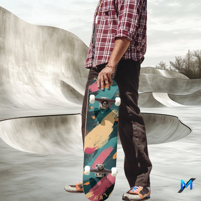 Fett Pinselstrich - Dunkel Abstrakt Minimalistisch Skateboard (Von Creator hochgeladen)