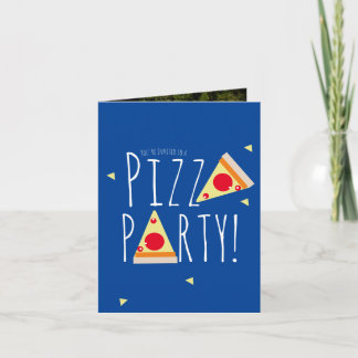 Fett Pizza Geburtstagsfeier Restaurant Geflochtene Einladung