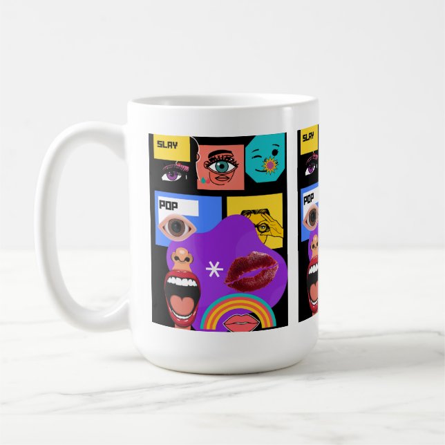 Fett Pop-Art | Retro-Comic-Stil Tasse (Links)