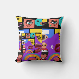 Fett Pop-Art Retro-Comic-Stil Tasse Kissen