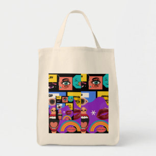 Fett Pop-Art Retro-Comic-Stil Tasse Tragetasche