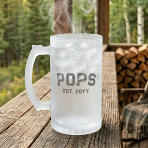 Fett Pops EST Jahr Opa Spitzname Varsity Stil Mattglas Bierglas