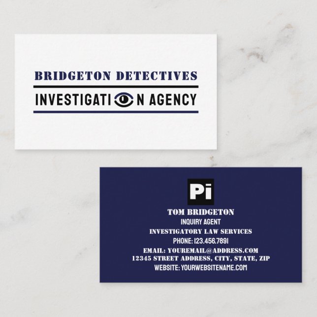 Fett-Privatauge, Privatdetektiv Visitenkarte (Vorne/Hinten)