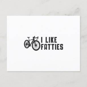 Fett-Rad I like Fatties Biker Rad Retro Vintag Postkarte