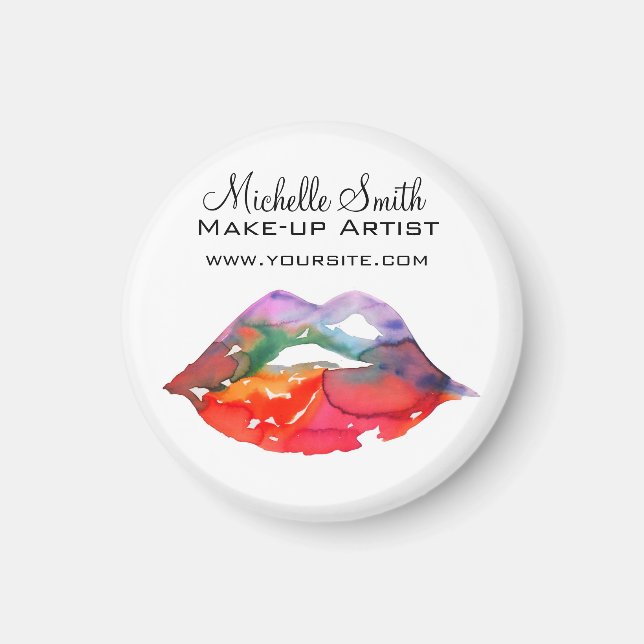 Fett Rainbow Lips Wasserfarbe Zeichnend Schönheit  Magnet (Vorne)