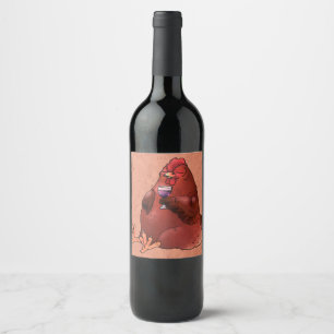 Fett Red Hen mit Wein Weinetikett