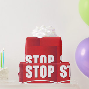 Fett Red Stopp Sign Geschenkpapier