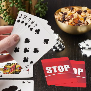Fett Red Stopp Sign Spielkarten