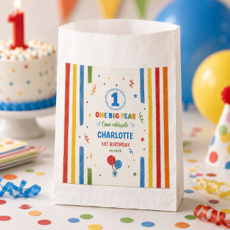 Fett Regenbogen Ein großes Jahr 1. Geburtstagsfeie Geschenktütchen