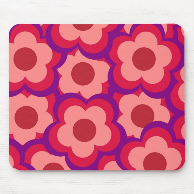Fett-Retro-Hippie-Blume Mousepad (Vorne)