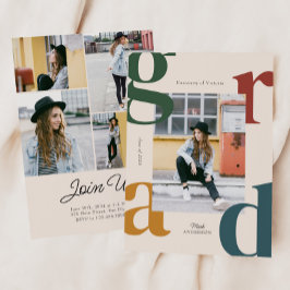 Fett Retro-Klasse 2024 Abschluss Einladung