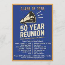 Fett Retro Megaphon 50-jähriges High-School-Treffe