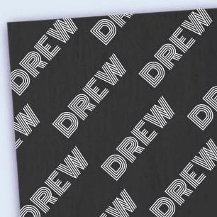 Fett Retro-Modernes Name oder Word-Muster Seidenpapier