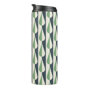 Fett Retro-Wassertropfen grün und grau Thermosbecher