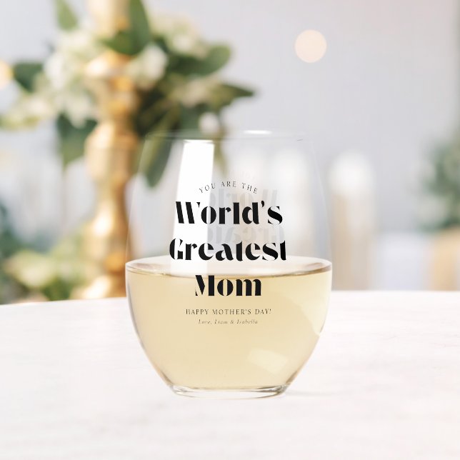 Fett Retro Weltbeste Mutter Weinglas Ohne Stiel (Insitu (Hochzeit))