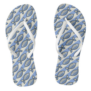 Fett-Retrofisch blau Flip Flops