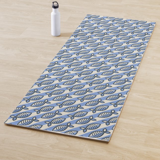 Fett-Retrofisch blau Yogamatte (Beispiel)