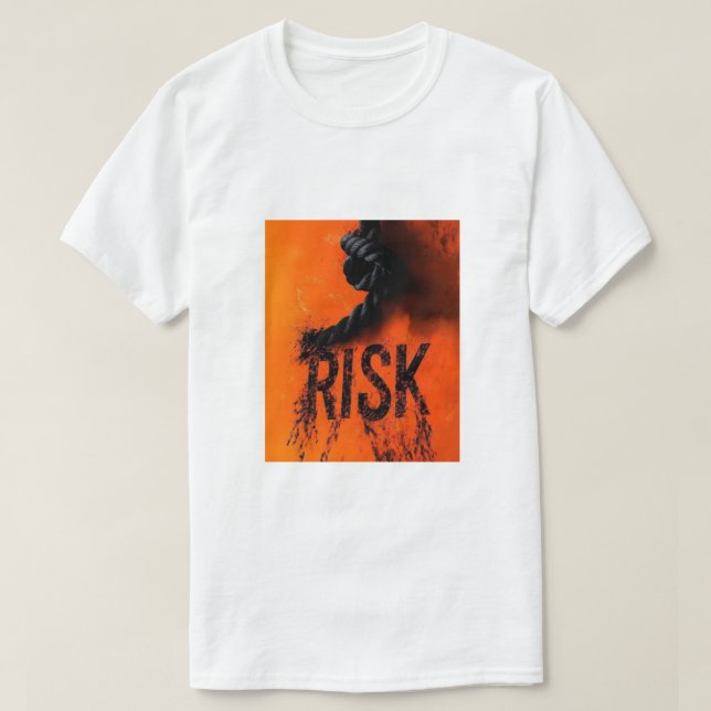 Fett "RISK" Grafik mit Seil — Motivierend Abstand T-Shirt (Design vorne)