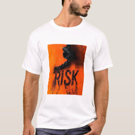 Fett "RISK" Grafik mit Seil — Motivierend Abstand T-Shirt