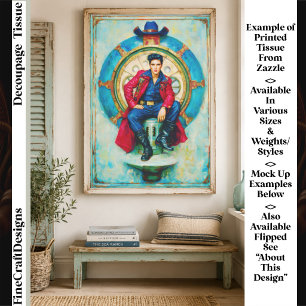 Fett Rockabilly Stil Porträt FM1R Decoupage Seidenpapier