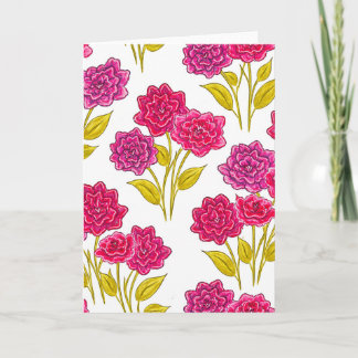 Fett Rosa Blumenmuster Blanko Karte