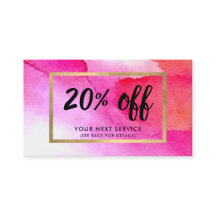 Fett rosa Farben Rabatt Gutscheinkarte