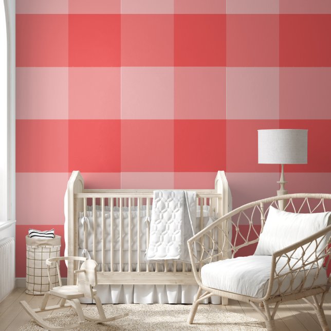 Fett rosa Farbtöne Minimalistisches Muster Tapete (Kinder)