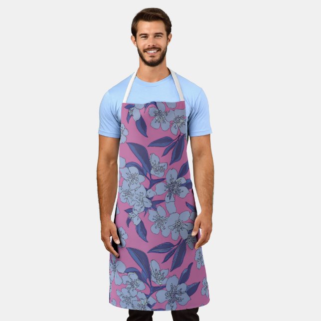 Fett rosa florale Schürze (Getragen)