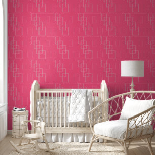 Fett rosa geometrisches Quadrat-Design mit gespren Tapete