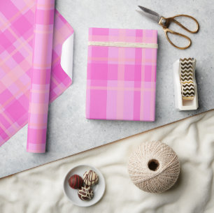 Fett rosa Kariertes Schleifpapier Geschenkpapier