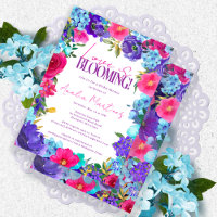 Fett rosa Lila Blue Watercolor Brautparty
