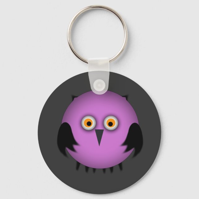 Fett Rosa Owl Schlüsselanhänger (Vorderseite)