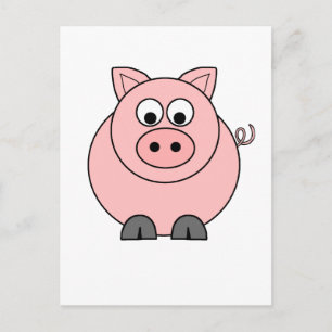 Fett rosa Pig Postkarte