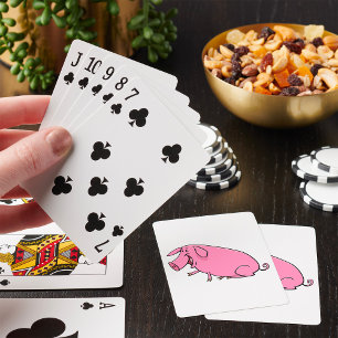 Fett rosa Pig Spielkarten