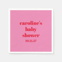 Fett rosa Red Modern Fun Custom Baby Dusche