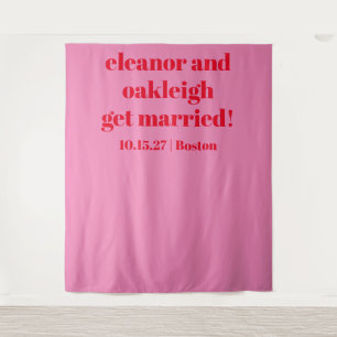Fett rosa rote moderne Hochzeitsszenarien Wandteppich
