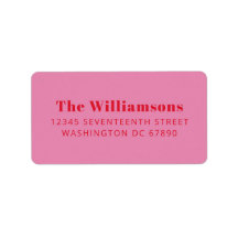 Fett rosa rote Typografie Custom Rücksendeadresse
