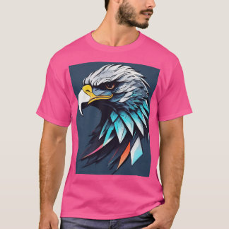 Fett rosa T - Shirt mit lebendiger Adler Graphic