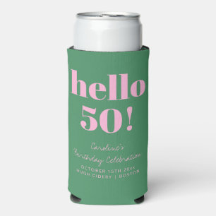 Fett Rosa und Grüne Moderne 50. Geburtstag Custom Selters Dosenkühler