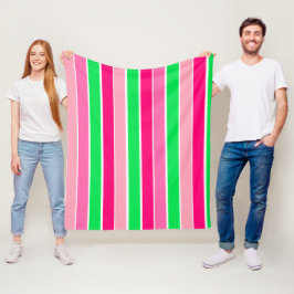Fett rosa und grüne Streifen Fleecedecke