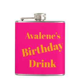 Fett rosa und leuchtend orange Geburtstagsfeier Flachmann