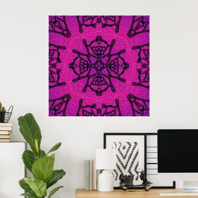 Fett rosa und Lila geometrisches Muster Poster (Heimbüro)
