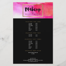 Fett rosa Wasserfarben Makeup Artist Flyer