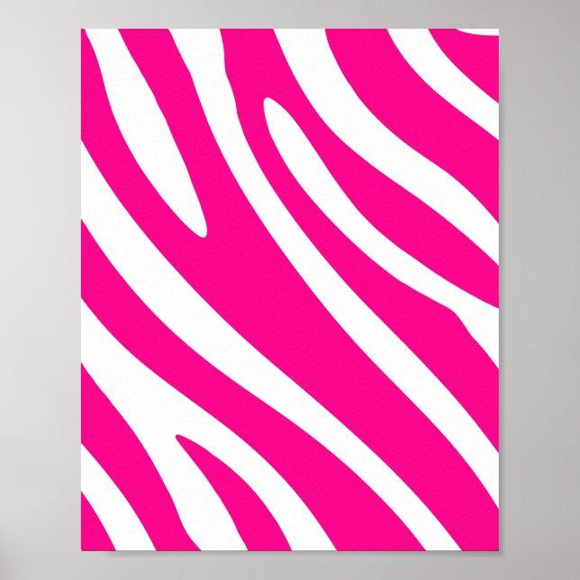 Fett rosa Zebra Streifen Poster (Vorne)