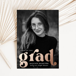 Fett Rose Gold Typografy Abschluss Ankündigung