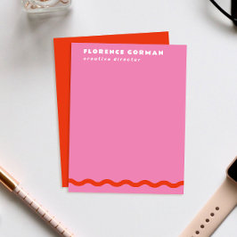 Fett Rot und Candy Pink Wavy Rahmen Personal Dankeskarte