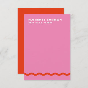 Fett Rot und Candy Pink Wavy Rahmen Personal Dankeskarte