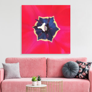 Fett Rote Tulip Blume Makro Naturfotografie Leinwanddruck