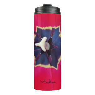 Fett Rote Tulip Blume Makro Naturfotografie Thermosbecher